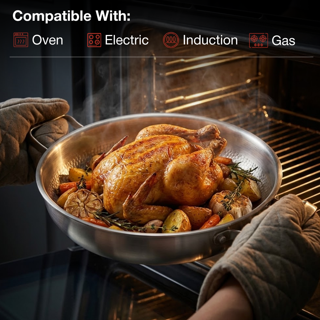 Simmr™ Titanium Hammered Dual Handles Pan